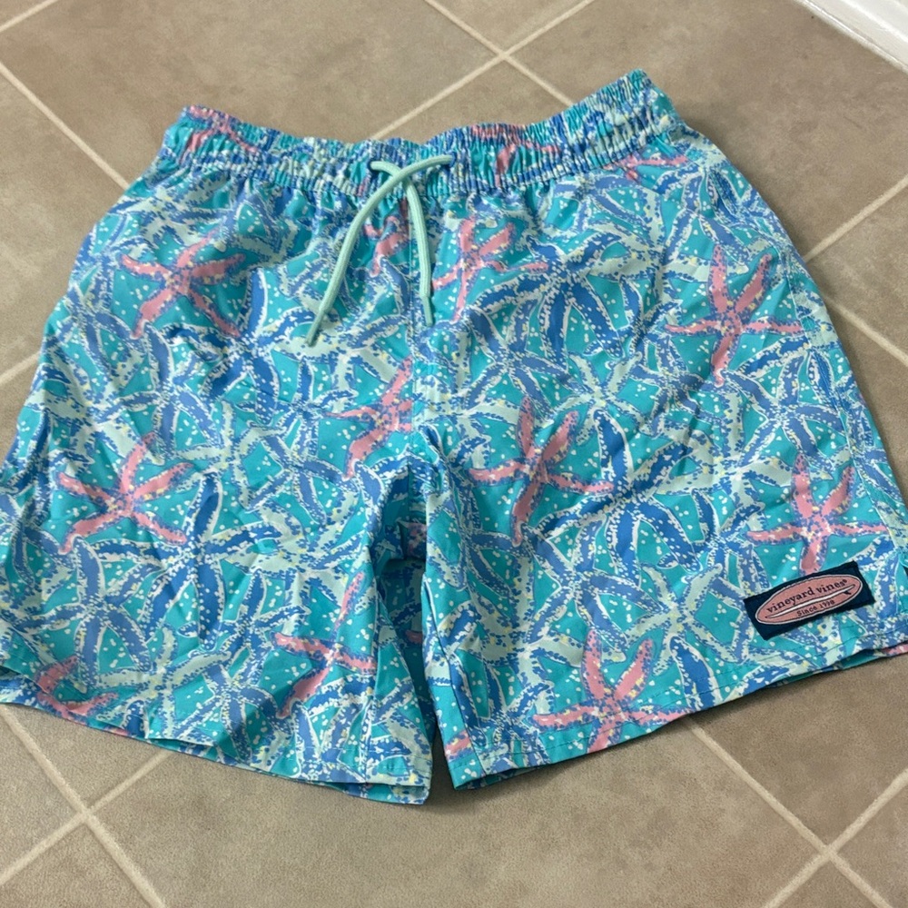 Vineyard Vines Tropical Blue and Pink Shorts